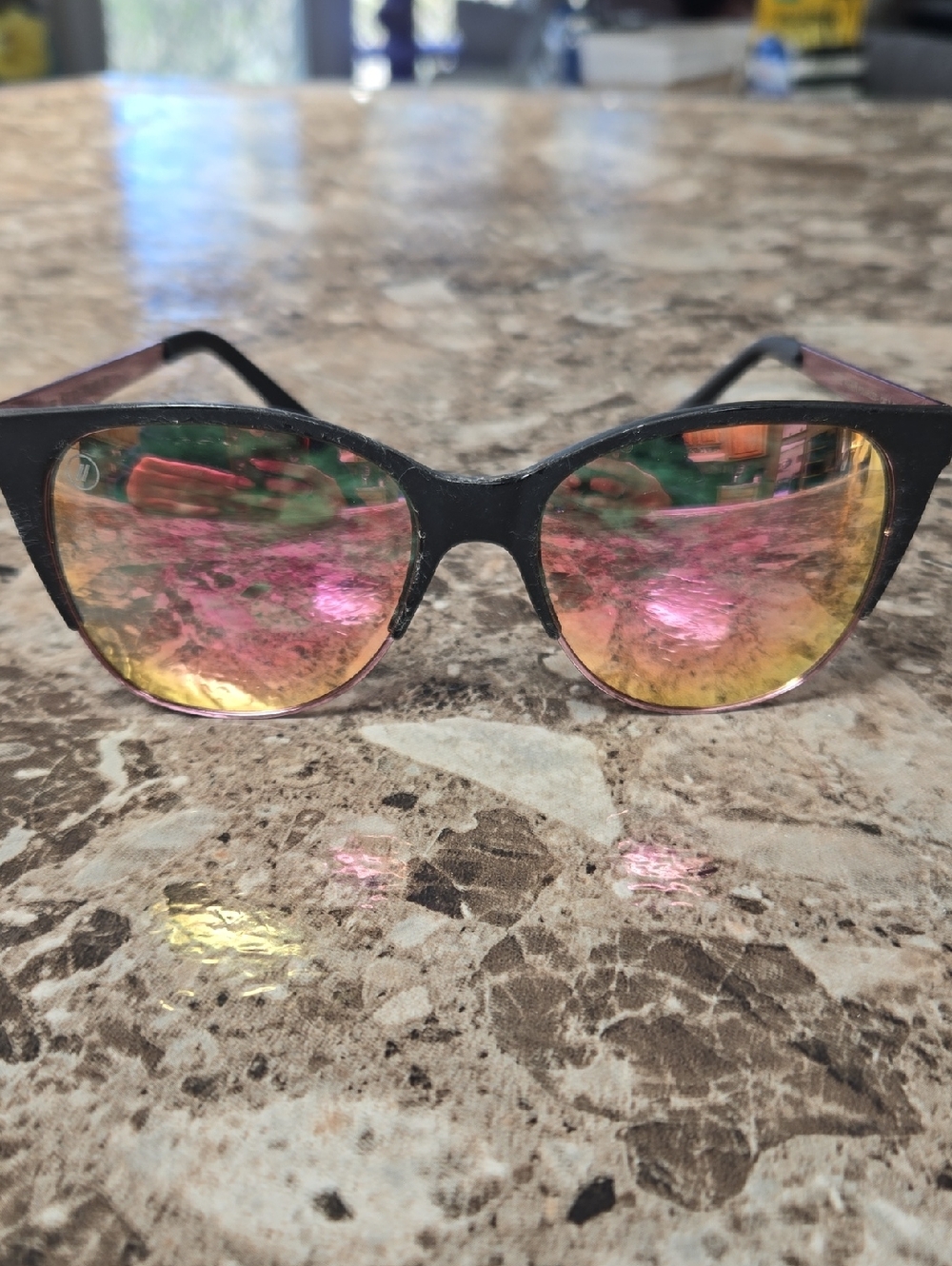 Blenders Rose Again Black Frame Sunglasses with Pink-Gold Mirrored Lenses
